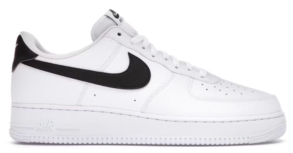 Nike Air Force 1 Low &#39;07 Biała Czarna Skóra Pebbles - Siły Powietrzne 1 Biały